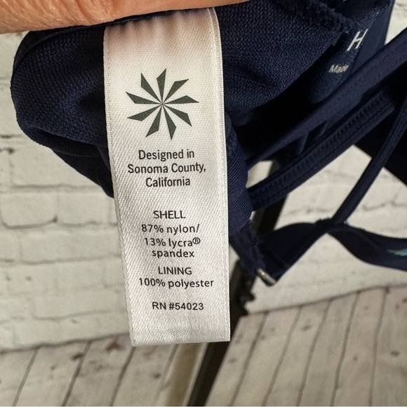 Athleta Paddleout Blue Green Space Dye Triangle Swim Top Size Small - Picture 4 of 5